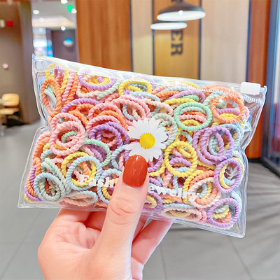 100PCS/Set Šarena mala elastična gumica za kosu za djevojčice, dječji konjski rep, gumica za kosu, gumica, modni dodaci za kosu