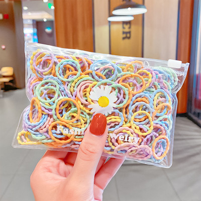 100PCS/Set Šarena mala elastična gumica za kosu za djevojčice, dječji konjski rep, gumica za kosu, gumica, modni dodaci za kosu