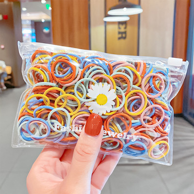 100PCS/Set Šarena mala elastična gumica za kosu za djevojčice, dječji konjski rep, gumica za kosu, gumica, modni dodaci za kosu