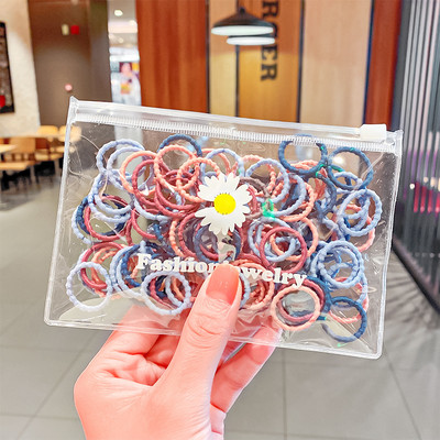 100PCS/Set Šarena mala elastična gumica za kosu za djevojčice, dječji konjski rep, gumica za kosu, gumica, modni dodaci za kosu