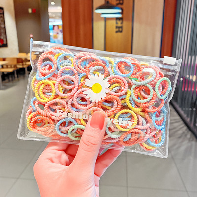 100PCS/Set Šarena mala elastična gumica za kosu za djevojčice, dječji konjski rep, gumica za kosu, gumica, modni dodaci za kosu