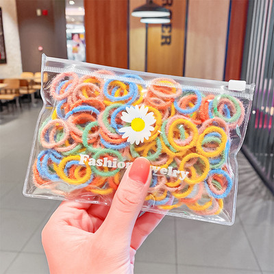 100PCS/Set Šarena mala elastična gumica za kosu za djevojčice, dječji konjski rep, gumica za kosu, gumica, modni dodaci za kosu