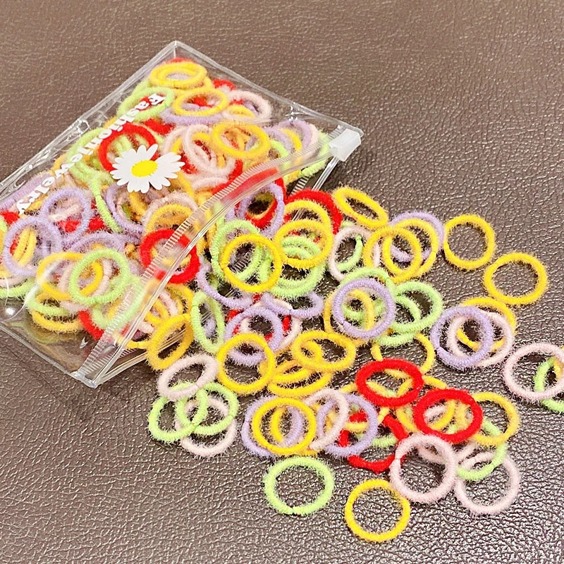 100PCS/Set Šarena mala elastična gumica za kosu za djevojčice, dječji konjski rep, gumica za kosu, gumica, modni dodaci za kosu