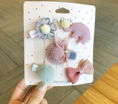 Novi slatki medvjedići mašne za kosu za djevojčice 5 komada dječje kopče u obliku cvijeća za kosu za bebe Dodaci za kosu Dječje ukosnice Ukosnice Pokrivala za glavu TZ85