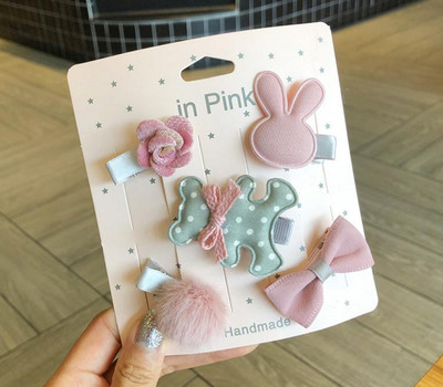 Novi slatki medvjedići mašne za kosu za djevojčice 5 komada dječje kopče u obliku cvijeća za kosu za bebe Dodaci za kosu Dječje ukosnice Ukosnice Pokrivala za glavu TZ85