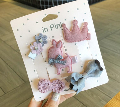 Novi slatki medvjedići mašne za kosu za djevojčice 5 komada dječje kopče u obliku cvijeća za kosu za bebe Dodaci za kosu Dječje ukosnice Ukosnice Pokrivala za glavu TZ85