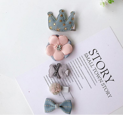 Novi slatki medvjedići mašne za kosu za djevojčice 5 komada dječje kopče u obliku cvijeća za kosu za bebe Dodaci za kosu Dječje ukosnice Ukosnice Pokrivala za glavu TZ85