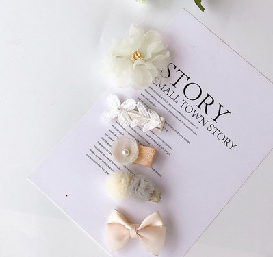 Novi slatki medvjedići mašne za kosu za djevojčice 5 komada dječje kopče u obliku cvijeća za kosu za bebe Dodaci za kosu Dječje ukosnice Ukosnice Pokrivala za glavu TZ85