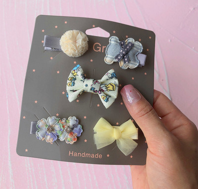 Novi slatki medvjedići mašne za kosu za djevojčice 5 komada dječje kopče u obliku cvijeća za kosu za bebe Dodaci za kosu Dječje ukosnice Ukosnice Pokrivala za glavu TZ85