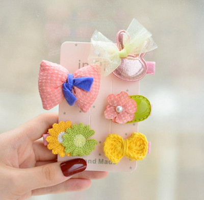 Novi slatki medvjedići mašne za kosu za djevojčice 5 komada dječje kopče u obliku cvijeća za kosu za bebe Dodaci za kosu Dječje ukosnice Ukosnice Pokrivala za glavu TZ85