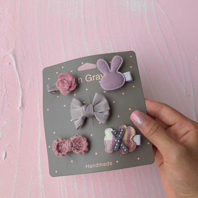 Novi slatki medvjedići mašne za kosu za djevojčice 5 komada dječje kopče u obliku cvijeća za kosu za bebe Dodaci za kosu Dječje ukosnice Ukosnice Pokrivala za glavu TZ85