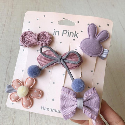 Novi slatki medvjedići mašne za kosu za djevojčice 5 komada dječje kopče u obliku cvijeća za kosu za bebe Dodaci za kosu Dječje ukosnice Ukosnice Pokrivala za glavu TZ85