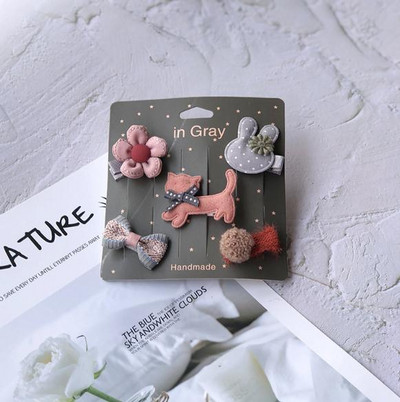 Novi slatki medvjedići mašne za kosu za djevojčice 5 komada dječje kopče u obliku cvijeća za kosu za bebe Dodaci za kosu Dječje ukosnice Ukosnice Pokrivala za glavu TZ85