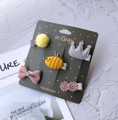 Novi slatki medvjedići mašne za kosu za djevojčice 5 komada dječje kopče u obliku cvijeća za kosu za bebe Dodaci za kosu Dječje ukosnice Ukosnice Pokrivala za glavu TZ85