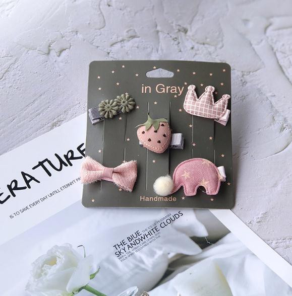 Novi slatki medvjedići mašne za kosu za djevojčice 5 komada dječje kopče u obliku cvijeća za kosu za bebe Dodaci za kosu Dječje ukosnice Ukosnice Pokrivala za glavu TZ85