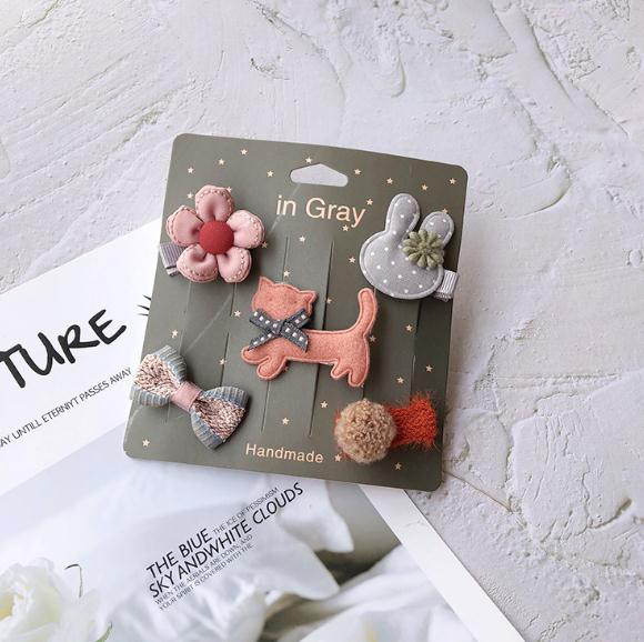 Novi slatki medvjedići mašne za kosu za djevojčice 5 komada dječje kopče u obliku cvijeća za kosu za bebe Dodaci za kosu Dječje ukosnice Ukosnice Pokrivala za glavu TZ85