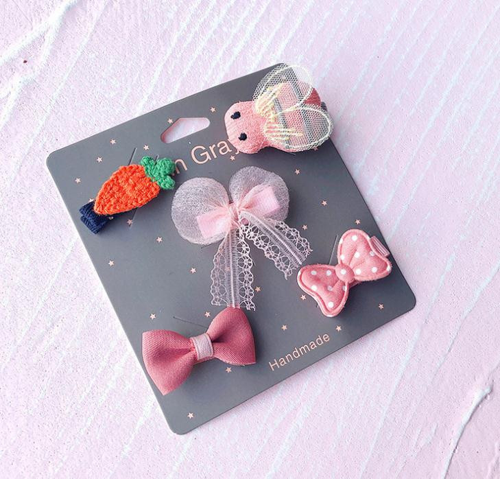 Novi slatki medvjedići mašne za kosu za djevojčice 5 komada dječje kopče u obliku cvijeća za kosu za bebe Dodaci za kosu Dječje ukosnice Ukosnice Pokrivala za glavu TZ85