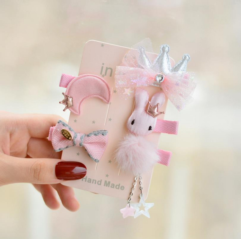 Novi slatki medvjedići mašne za kosu za djevojčice 5 komada dječje kopče u obliku cvijeća za kosu za bebe Dodaci za kosu Dječje ukosnice Ukosnice Pokrivala za glavu TZ85