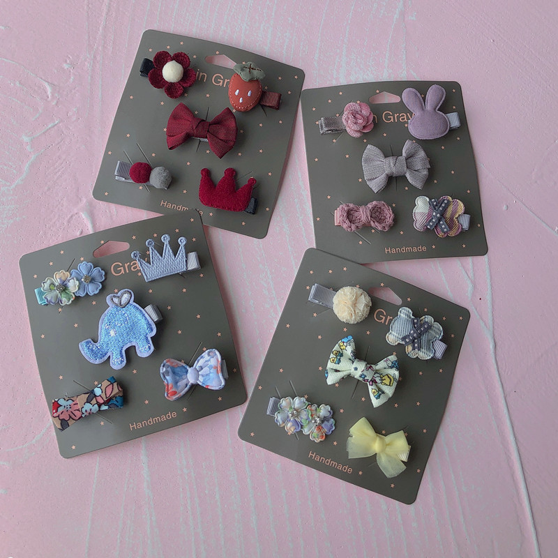 Novi slatki medvjedići mašne za kosu za djevojčice 5 komada dječje kopče u obliku cvijeća za kosu za bebe Dodaci za kosu Dječje ukosnice Ukosnice Pokrivala za glavu TZ85