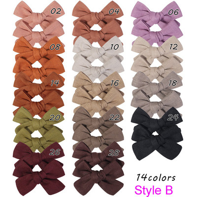 2 kom/lot Nova lanena pamučna mašna za kosu Dječje kopče za kosu za djevojčice Mašna za kosu Ukosnice Jednobojne dječje ukosnice za kosu Ukosnice