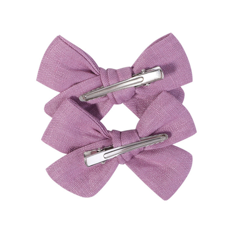 2 kom/lot Nova lanena pamučna mašna za kosu Dječje kopče za kosu za djevojčice Mašna za kosu Ukosnice Jednobojne dječje ukosnice za kosu Ukosnice