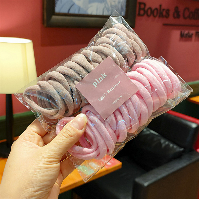 50 komada Elastični dodaci za kosu za žene, djecu, crna, ružičasta, plava gumica, držač za rep, guma za gumice za kosu, gumice, gumica za kosu