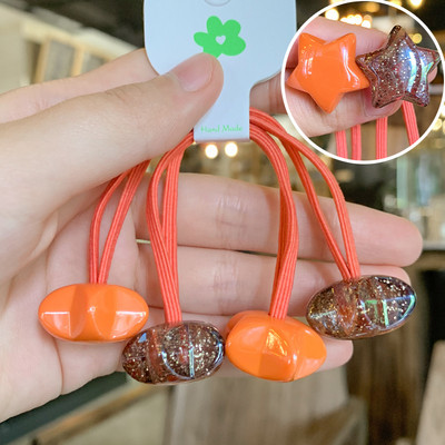 Mados mergaičių elastinės plaukų juostelės Akrilo Gyvūnų lankelis Žvaigždė apvali širdis Meška Tvirta guminė kaklaraištis virvelė Žiedas plaukų aksesuarai moterims