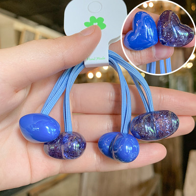 Mados mergaičių elastinės plaukų juostelės Akrilo Gyvūnų lankelis Žvaigždė apvali širdis Meška Tvirta guminė kaklaraištis virvelė Žiedas plaukų aksesuarai moterims