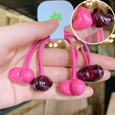 Mados mergaičių elastinės plaukų juostelės Akrilo Gyvūnų lankelis Žvaigždė apvali širdis Meška Tvirta guminė kaklaraištis virvelė Žiedas plaukų aksesuarai moterims