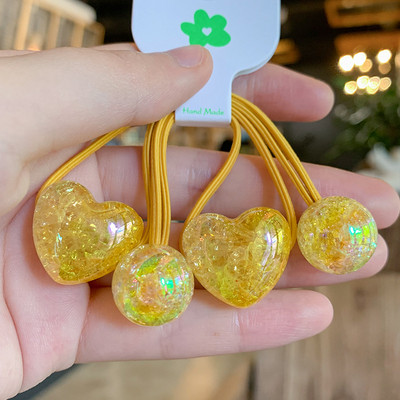 Mados mergaičių elastinės plaukų juostelės Akrilo Gyvūnų lankelis Žvaigždė apvali širdis Meška Tvirta guminė kaklaraištis virvelė Žiedas plaukų aksesuarai moterims