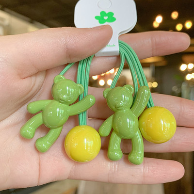 Mados mergaičių elastinės plaukų juostelės Akrilo Gyvūnų lankelis Žvaigždė apvali širdis Meška Tvirta guminė kaklaraištis virvelė Žiedas plaukų aksesuarai moterims