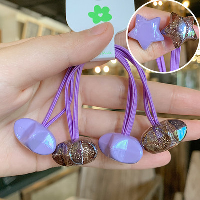 Mados mergaičių elastinės plaukų juostelės Akrilo Gyvūnų lankelis Žvaigždė apvali širdis Meška Tvirta guminė kaklaraištis virvelė Žiedas plaukų aksesuarai moterims