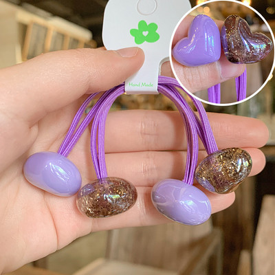 Mados mergaičių elastinės plaukų juostelės Akrilo Gyvūnų lankelis Žvaigždė apvali širdis Meška Tvirta guminė kaklaraištis virvelė Žiedas plaukų aksesuarai moterims