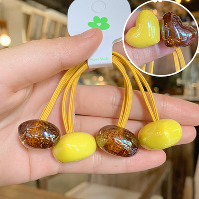 Mados mergaičių elastinės plaukų juostelės Akrilo Gyvūnų lankelis Žvaigždė apvali širdis Meška Tvirta guminė kaklaraištis virvelė Žiedas plaukų aksesuarai moterims