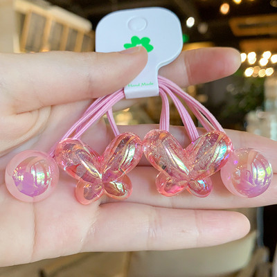 Mados mergaičių elastinės plaukų juostelės Akrilo Gyvūnų lankelis Žvaigždė apvali širdis Meška Tvirta guminė kaklaraištis virvelė Žiedas plaukų aksesuarai moterims