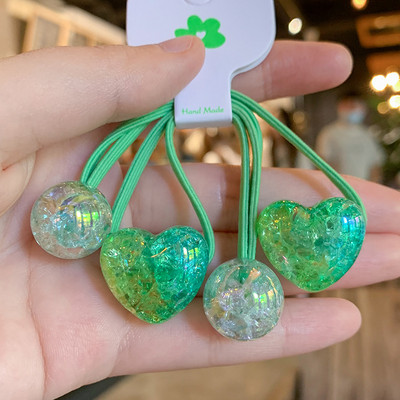 Mados mergaičių elastinės plaukų juostelės Akrilo Gyvūnų lankelis Žvaigždė apvali širdis Meška Tvirta guminė kaklaraištis virvelė Žiedas plaukų aksesuarai moterims