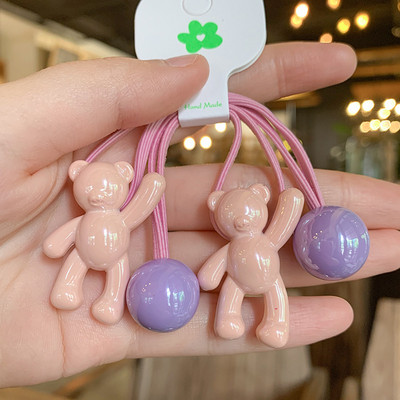 Mados mergaičių elastinės plaukų juostelės Akrilo Gyvūnų lankelis Žvaigždė apvali širdis Meška Tvirta guminė kaklaraištis virvelė Žiedas plaukų aksesuarai moterims