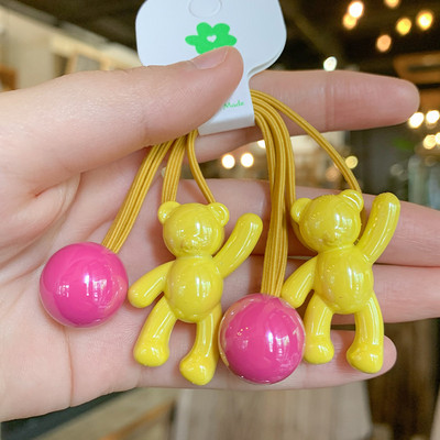 Mados mergaičių elastinės plaukų juostelės Akrilo Gyvūnų lankelis Žvaigždė apvali širdis Meška Tvirta guminė kaklaraištis virvelė Žiedas plaukų aksesuarai moterims