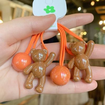 Mados mergaičių elastinės plaukų juostelės Akrilo Gyvūnų lankelis Žvaigždė apvali širdis Meška Tvirta guminė kaklaraištis virvelė Žiedas plaukų aksesuarai moterims