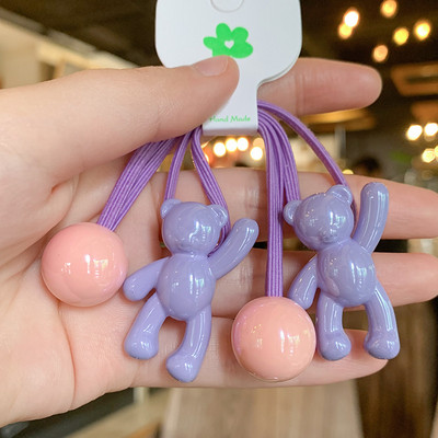 Mados mergaičių elastinės plaukų juostelės Akrilo Gyvūnų lankelis Žvaigždė apvali širdis Meška Tvirta guminė kaklaraištis virvelė Žiedas plaukų aksesuarai moterims