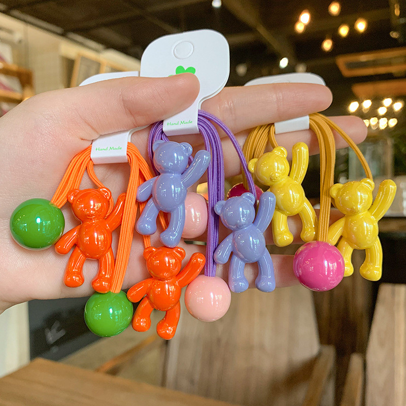 Mados mergaičių elastinės plaukų juostelės Akrilo Gyvūnų lankelis Žvaigždė apvali širdis Meška Tvirta guminė kaklaraištis virvelė Žiedas plaukų aksesuarai moterims