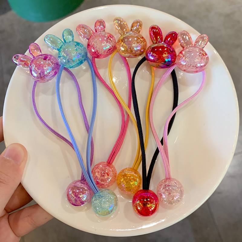 Mados mergaičių elastinės plaukų juostelės Akrilo Gyvūnų lankelis Žvaigždė apvali širdis Meška Tvirta guminė kaklaraištis virvelė Žiedas plaukų aksesuarai moterims