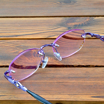 Ορθογώνιο Μωβ Σκελετός Γυαλιά Γυαλιά Μόδας ανάγνωσης Κόκκινων Φακών με πολλαπλή επίστρωση χωρίς στεφάνη +0,75 έως +4