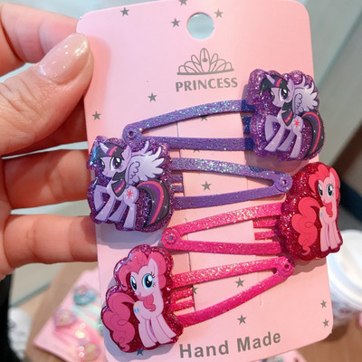 4 kom/set Jednorog My Little Horse Dječja ukosnica Dodaci za kosu Pokrivala za glavu za djevojčice Metalna ukosnica u obliku srca Ukosnica za kosu od smole za poklon