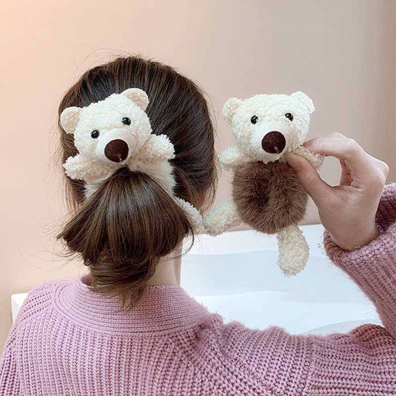 Nove žene, djevojke, slatki plišani medvjed, zec, gumica, gumica za kosu u repu, ukrasite elastične trake za kosu, traka za kosu, modni dodaci za kosu