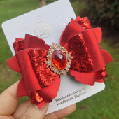 Thumbelina 4 ιντσών κομψοί φιόγκοι από στρας για κορίτσια Χαριτωμένα κλιπ για τα μαλλιά Καλύμματα κεφαλής φουρκέτες Αξεσουάρ μαλλιών