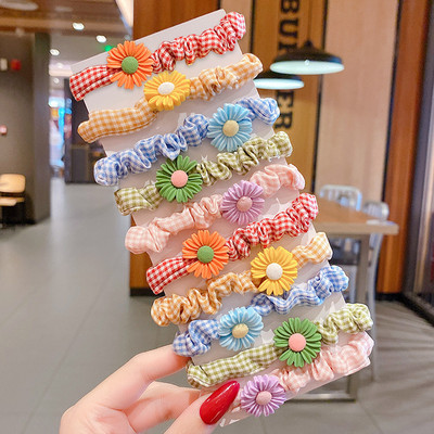 10PCS/Комплект Детски анимационен герой Плодове Цвете Найлонова еластична лента за коса Дамско момиче Сладка гумена вратовръзка за коса Scrunchie Шапки