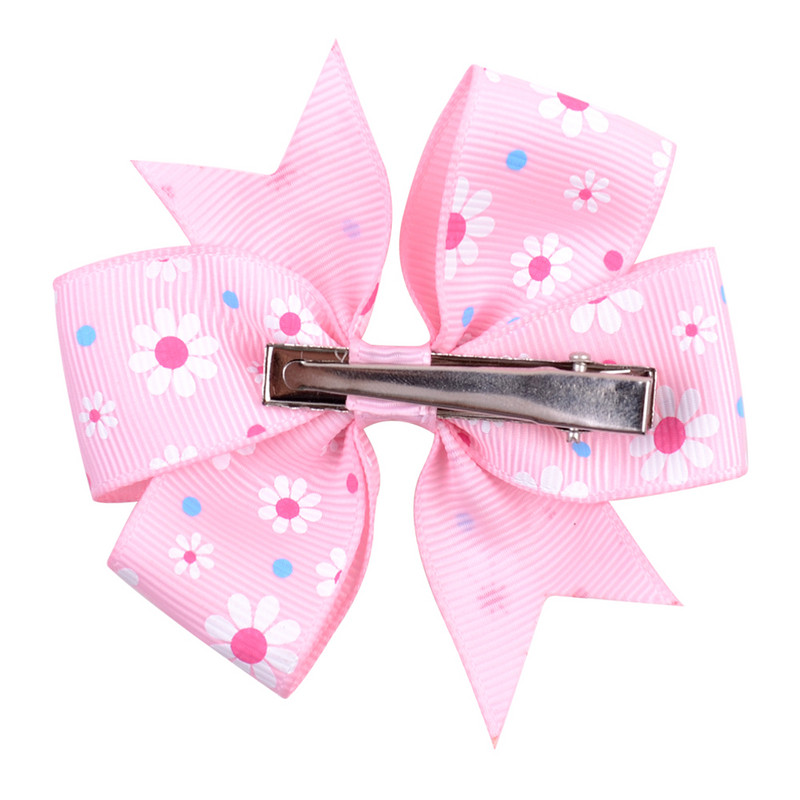 20vnt/part. Spausdinti gėlių lankeliai su segtuku mergaitėms Grosgrain Ribbon Boutique plaukų segtukai Barrettes plaukų priedai 039