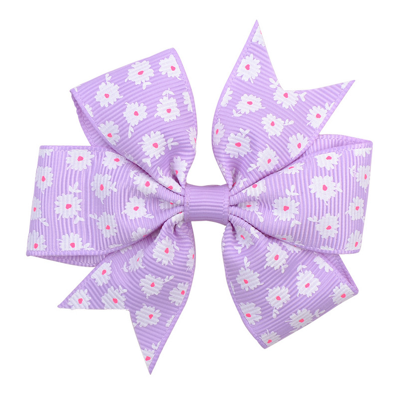 20vnt/part. Spausdinti gėlių lankeliai su segtuku mergaitėms Grosgrain Ribbon Boutique plaukų segtukai Barrettes plaukų priedai 039