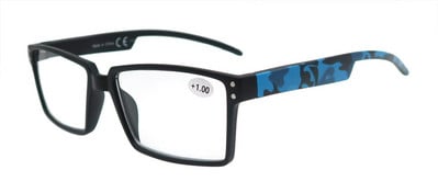 Prevelike naočale za čitanje za muškarce s kvadratnim okvirom za čitanje vida Visokokvalitetne naočale za dalekovidnost s kamuflažnom nogom +1+1,5+2+2,5+3